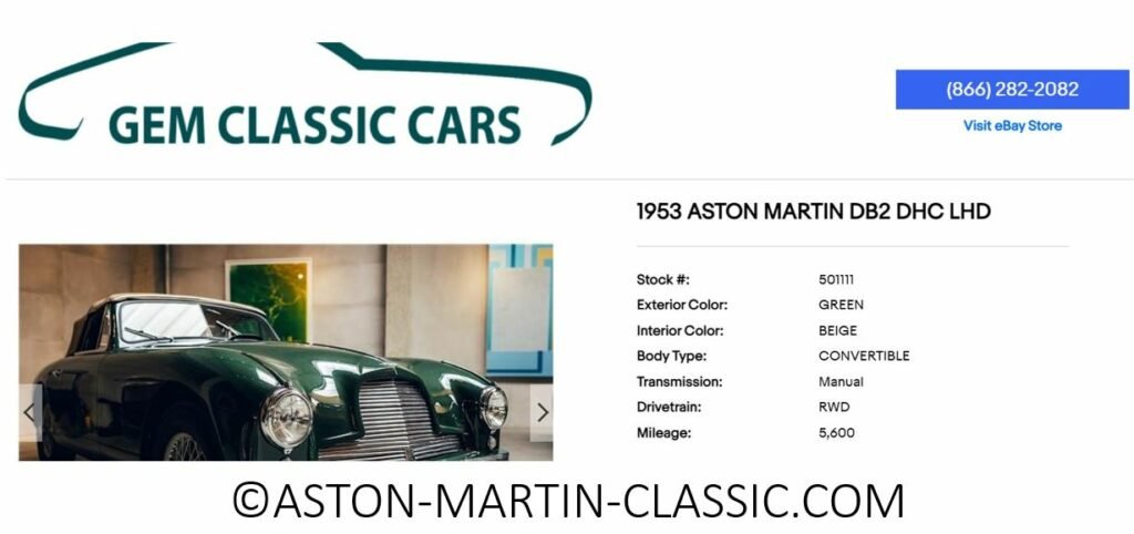 1953 ASTON MARTIN DB2 DHC LML-50-275