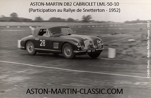 1952 Snetterton Rallye Aston Martin LML-50-10 David Brown Junior au volant