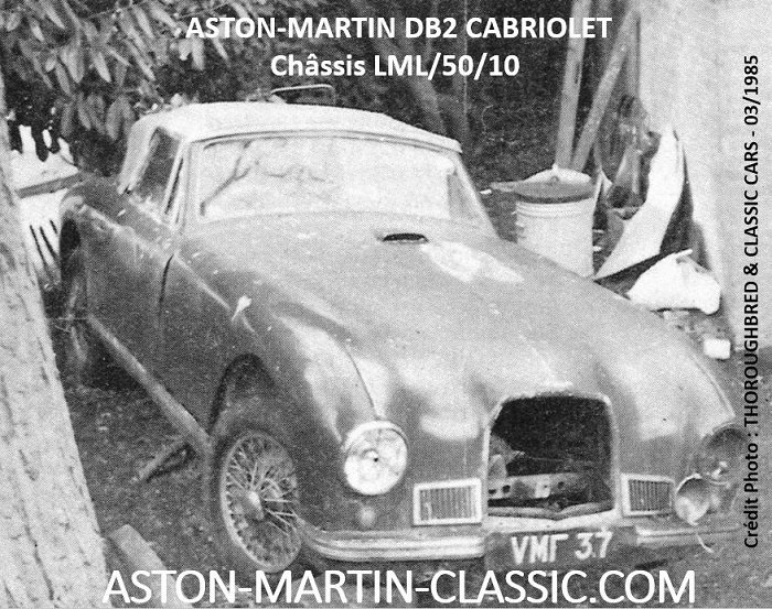 1970 découverte de l'Aston Martin DB2 Cabriolet LML/50/10