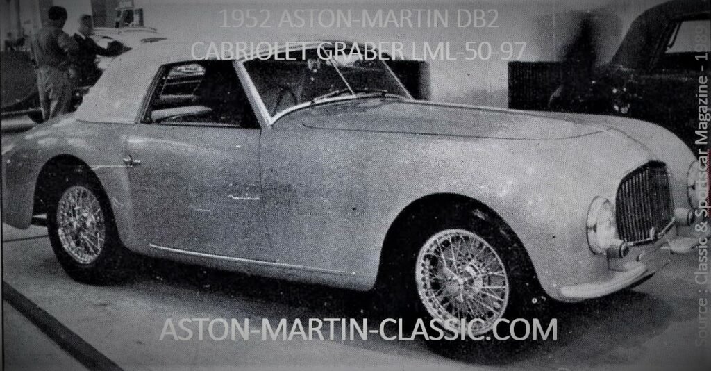 1952 Présentation Aston Martin DB2 par carrossier Graber au Salon de Genève.