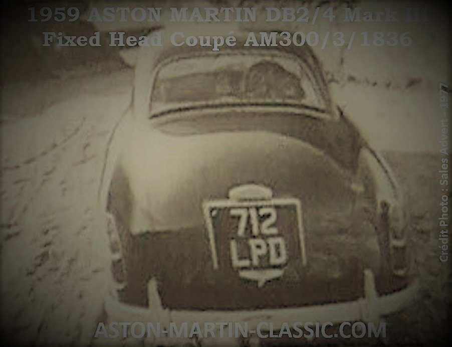 1959 Aston Martin DB2-4 MKIII Fixed Head Coupe AM300-1836
