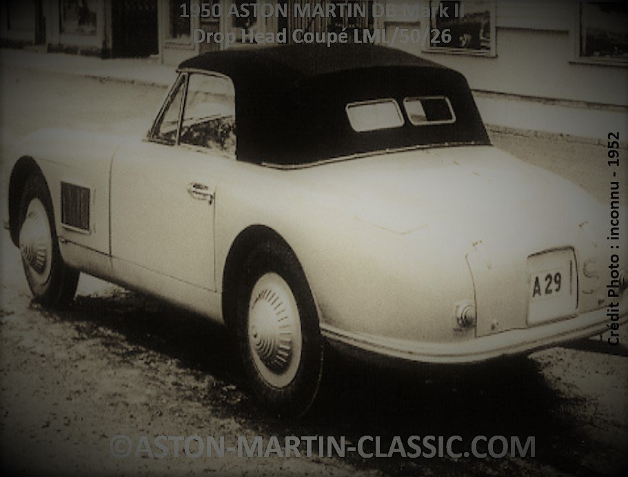 1950 Aston Martin DB2 cabriolet LML/50/26 du Prince Bertil de Suède