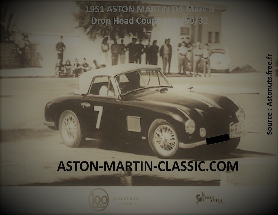 Aston Martin cabriolet châssis LML/50/32 au Portugal course 100 Hora en 1963