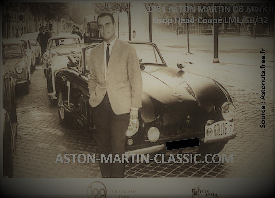 1951 Aston Martin cabriolet châssis LML/50/32 au Portugal en 1963