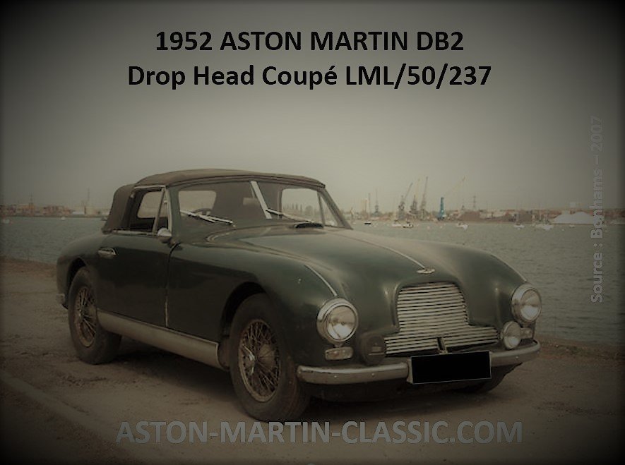 1952 ASTON MARTIN DB2 DROPHEAD COUPE CHASSIS LML/50/237