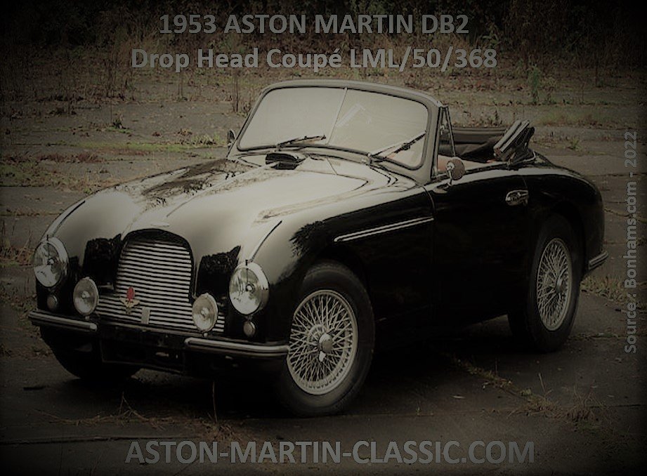 1953 ASTON MARTIN DB2 DROPHEAD COUPE CHASSIS LML/50/368
