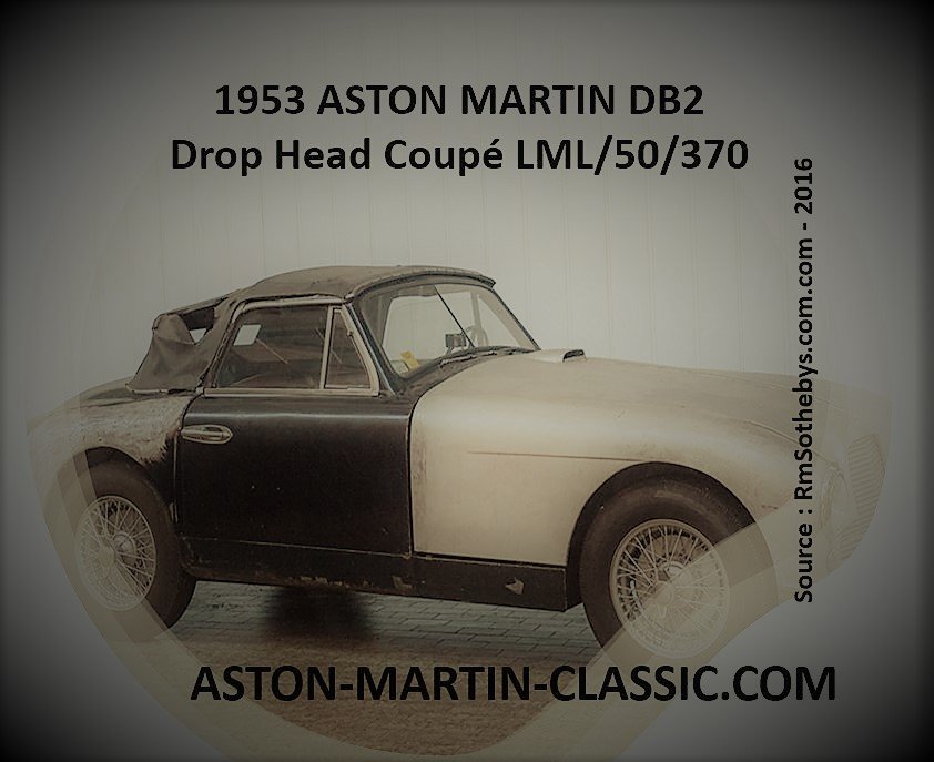 1953 ASTON MARTIN DB2 DROPHEAD COUPE CHASSIS LML/50/370