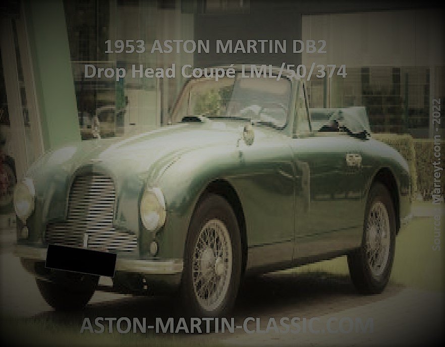 1953 ASTON MARTIN DB2 DROPHEAD COUPE CHASSIS LML/50/374