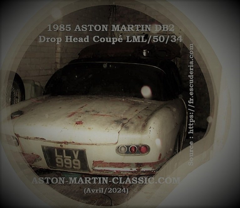 1985 Aston Martin DB2 Drop Head Coupe Châssis LML-50-34