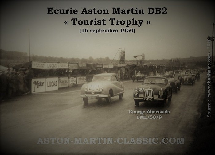 1950 George-Abecassis au volant de Aston Martin DB2 Saloon LML-50-9 au Tourist Trophy