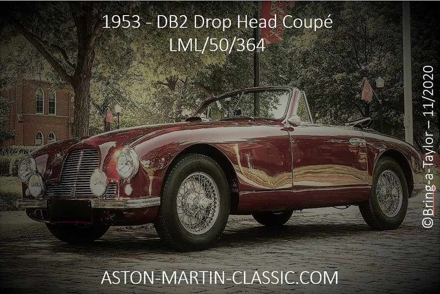 1953 Aston Martin DB2 cabriolet LML-50-364 moteur Vantage.