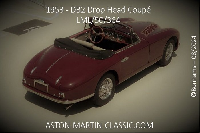 1953 Aston Martin DB2 drop head coupe LML-50-364 moteur Vantage