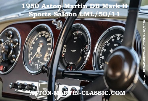 2026 ASTON MARTIN DB2 LML/50/11 TABLEAU DE BORD CHEZ BROAD ARROW